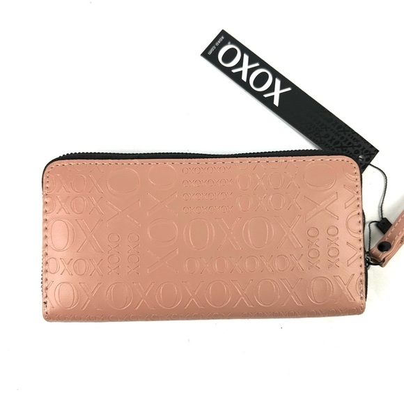 XOXO Wallet Blush Pink Hearts Zip Around Accordion Clutch Brand New - Picture 4 of 8